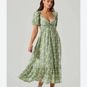 Astr The Label Green Floral Maxi Dress Size Small